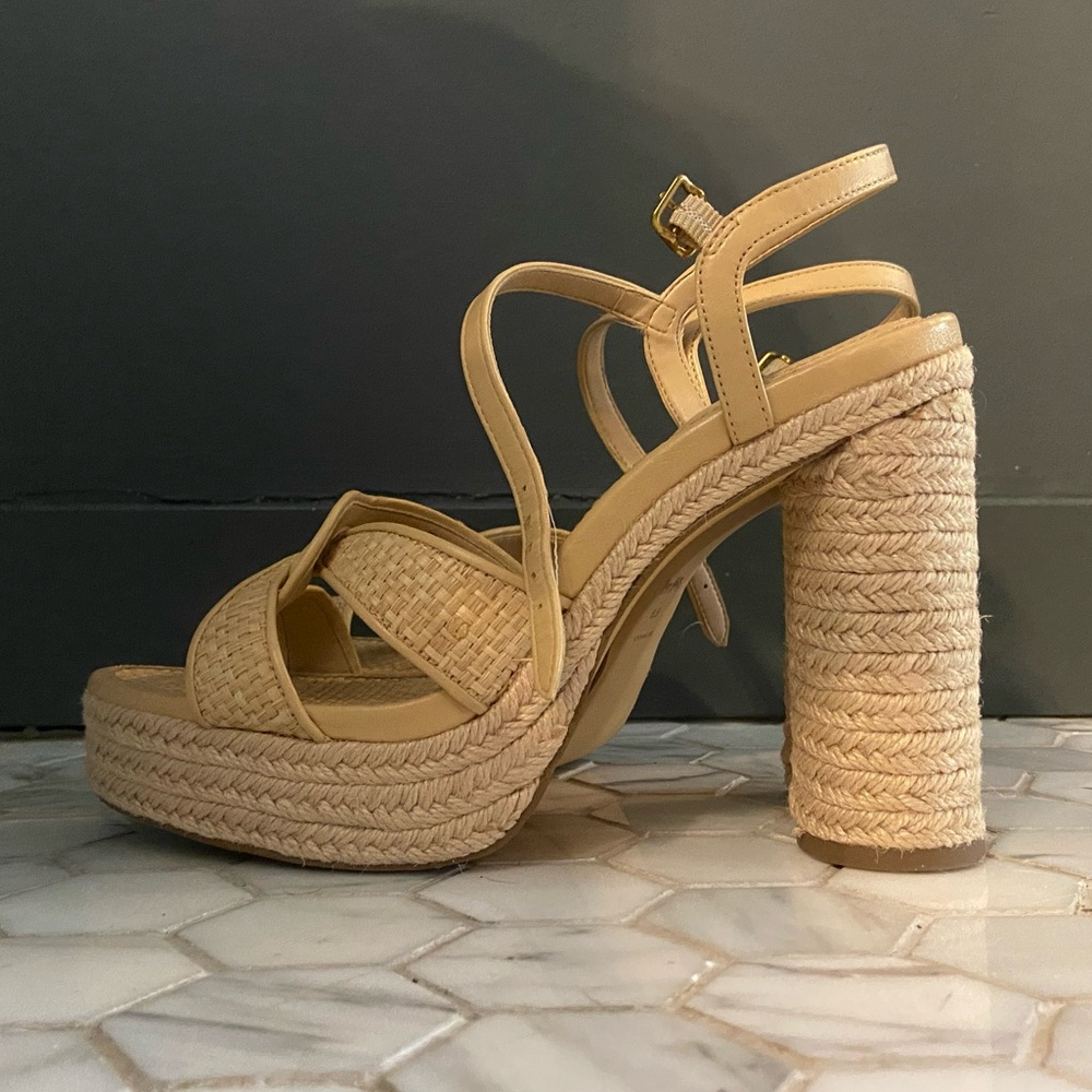 Coach “Raffia” platform sandals